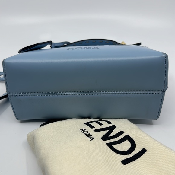 Fendi By The Way blue leather mini shoulder bag with dust bag & tags - Picture 9 of 16